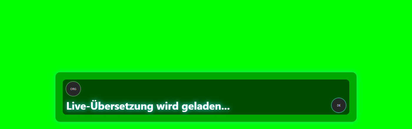 Live-Overlay mit Greenscreen-Hintergrund für OBS
